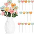 TICIAGA 28PCS Valentine’s Day Decorative Picks Cute Double-Sided Wooden Heart by TICIAGA