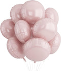 20PCS Round Shaped Foil Balloons, 18 Inch Dusty Pink Round Foil Balloon by Paready