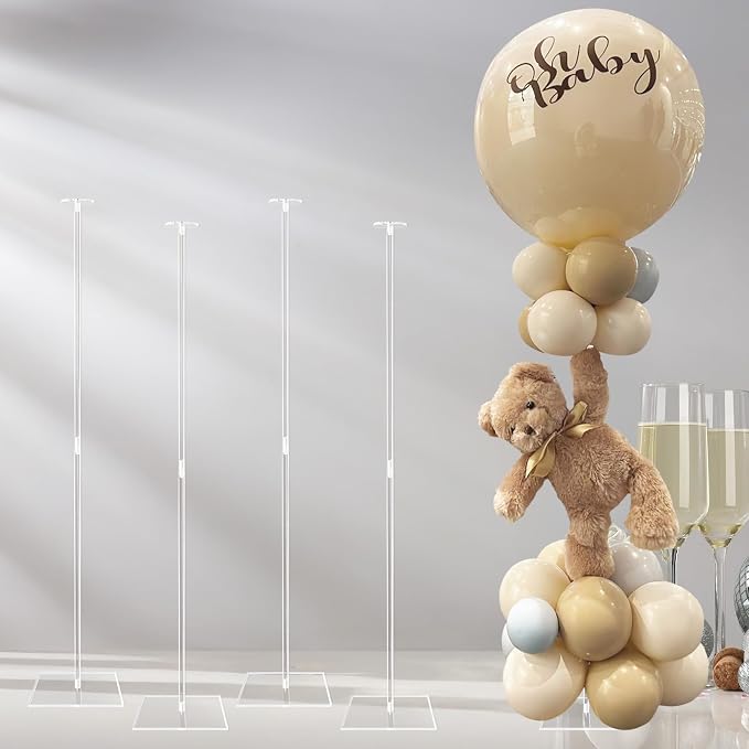 Acrylic Balloon Stands for Table Centerpieces Reusable 31.5 Inches 4PCS | by CYAOOI