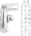 Silver Letter Balloons 40 Inch Large Alphabet Balloon Letter F | Foil Mylar Big by YUNSHANGMO