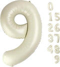 9 Balloon Number 40 Inch Cream Balloons by Mluchee