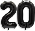 AULE 40 Inch Black Number Balloon 20 Foil 0-9 Birthday Big Numbers | Birthday by AULE