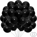 Black Balloons - 12 inch 100pcs Latex - Round Matte Black Birthday Balloon by PatiCool