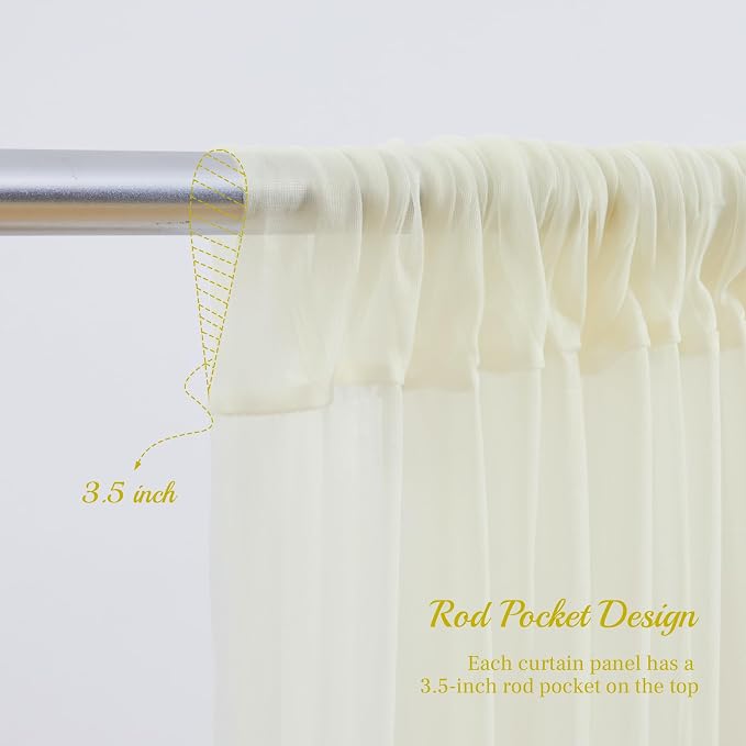 30x10ft Ivory Tulle Backdrop Curtain - Image 5