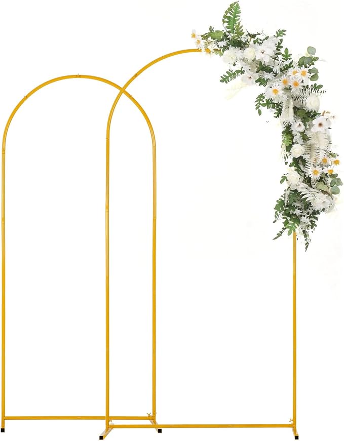 Vincidern 2pcs Metal Wedding Arch Backdrop Stand 6.6FT, Party Arch Stand by Vincidern