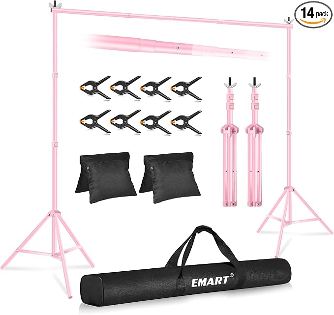 EMART Backdrop Stand 10x7ft Photo Studio Adjustable Background Stand Support kit by EMART