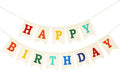 Burlap Happy Birthday Banner, Assembled Birthday Banner Sign Garland by CROWNOS