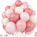 Dusty Pink Balloons, 12 Inch Boho Pastel Light Pink and White Balloons by TAOYE