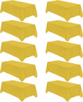 VidaFete Tablecloth 10 Pack 90 * 132inch Rectangle Table Cloth Polyester, Stain Wrinkle Resistant Polyester Dining Table Cover for Kitchen Dinning Party Wedding Rectangular Buffet Decoration(Yellow)
