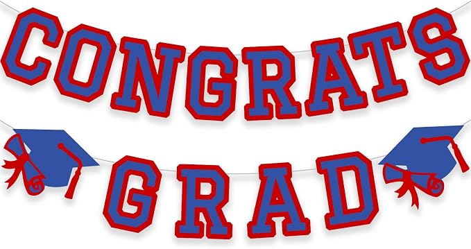 Congrats Grad Banner Graduation Party Banner Decoration Hanging Garland High by Unknown