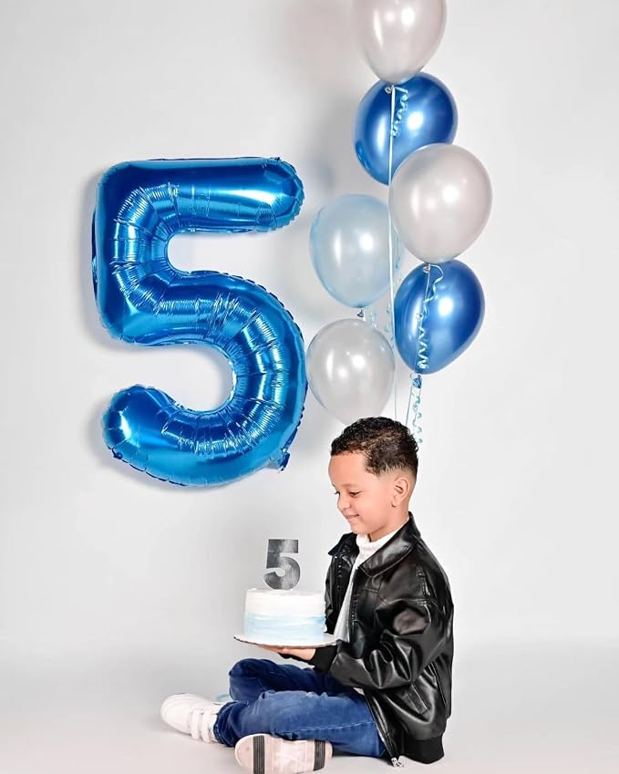 Numbers 40 Balloon 40Inch Blue Balloons - Image 3