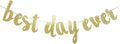 Qttier Best Day Ever Banner, Wedding Banner, | Gold Glitter Wedding Reception by Qttier