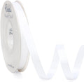 Ribbli Double Faced White Satin Ribbon, 3/8” x Continuous 25 Yards, Fabric by Ribbli
