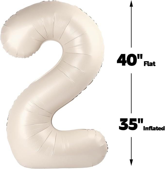 Foil 40 Inch Big Cream White 29 92 Balloon Number, Giant Happy 29 92 Birthday - Image 2