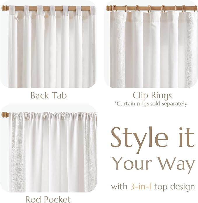 jinchan Floral Linen Curtains - Image 6