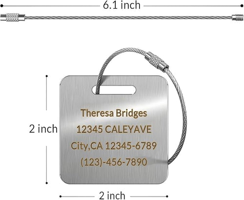 (5Pack) Custom Personalized Luggage Tags-Customized Unique tag for Suitcase Backpack Travel,Bags (Rose Gold (2 × 2))