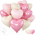 Pink Heart Balloons, 18inch Bright Pink Heart Shaped Foil Balloons & Pastel by Wuhetyo