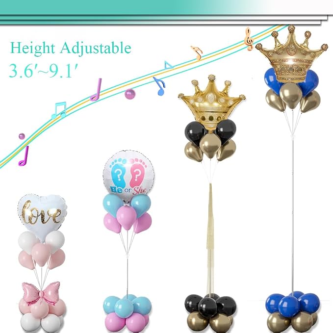 Decojoy Balloon Column Stand Kit Set of 2, 2IN1 Balloons Holder Sets Ballon - Image 4