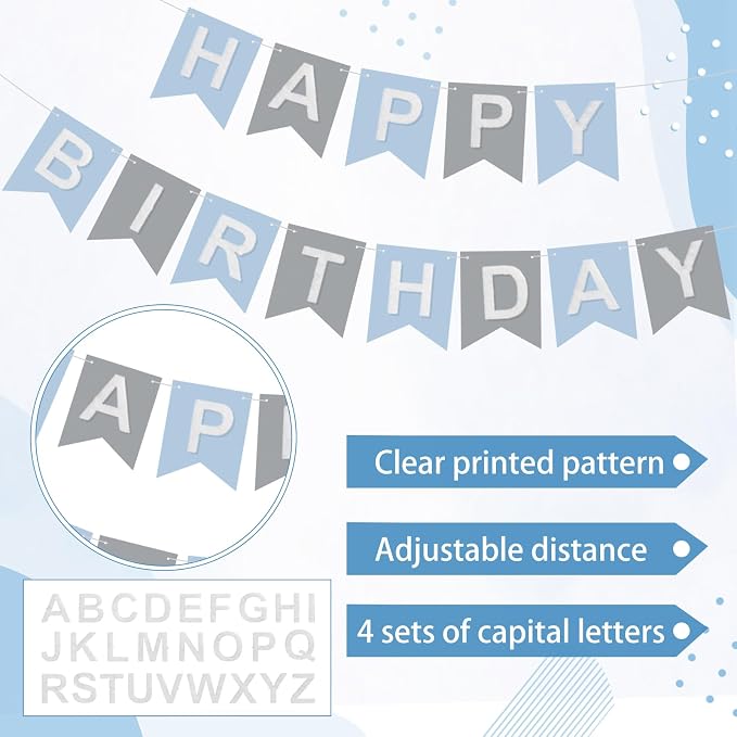 SmoothNovelty 139 Pcs Felt DIY Custom Banner Kit Include 104 Letters 18 - Image 3