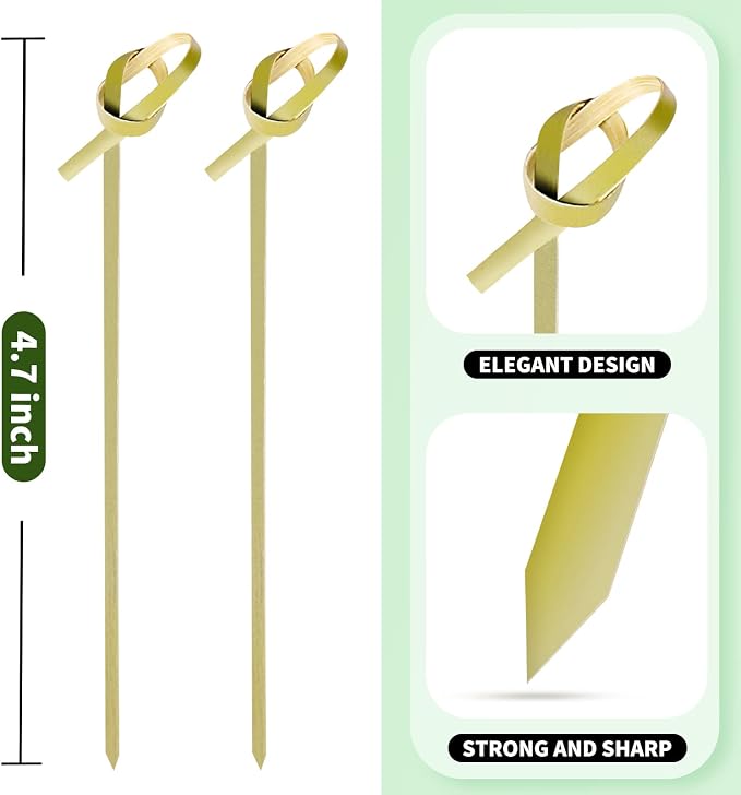 200PCS Cocktail Picks, Bamboo Knot Skewers, Fancy Toothpicks - Image 6