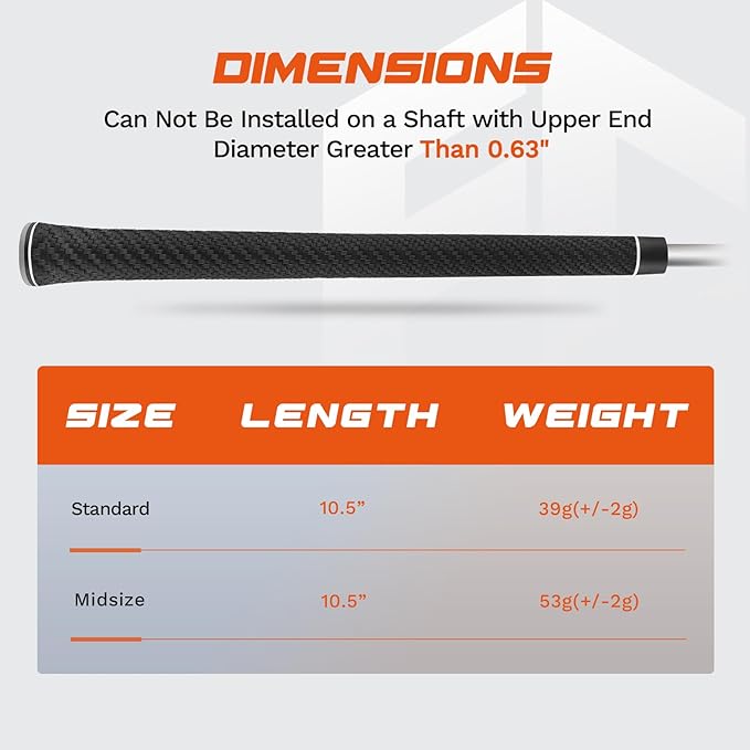 Lightweight Golf Grips with Full Regrip Kit, Carbon Fiber Texture, High-Performance Non-Slip, Optimizes Swing Weight for Control & Precise Feel