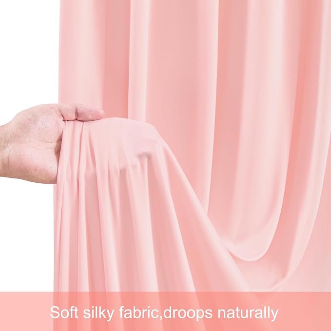 6 Panels Blush Pink Backdrop Curtains - Image 7