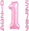 Pastel Pink 1 Balloon, Light Pink 1 Balloons Number, 40 Inch Helium Foil Mylar by BBPOOL