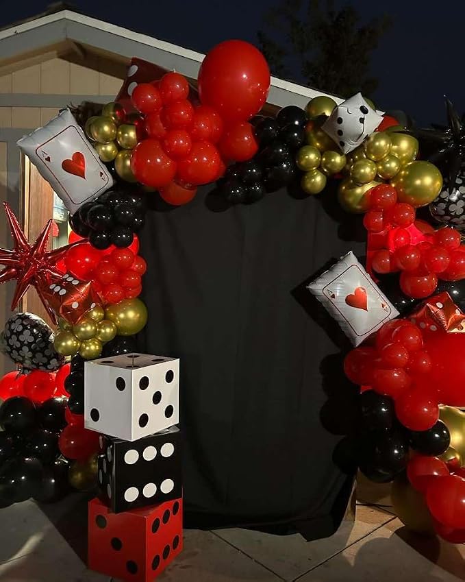 204Pcs Casino Balloon Garland Arch Kit - Image 4