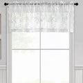 FINECITY White Floral Lace Valance Curtain by FINECITY