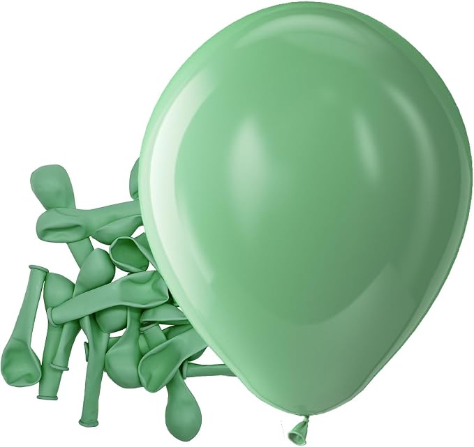 Bezente Sage Green Latex Matte Party Balloons 150 Pack 5 inch Small | Dusty by Bezente
