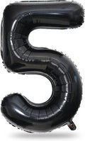 Black 5 Balloons, 40 Inch Large Foil Number Balloons Set 0-9, Self Inflating by Lingqiang