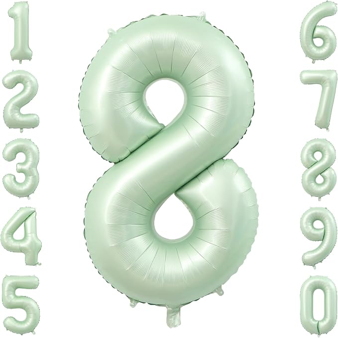 Olive Green Number 8 Balloon 40 Inch, Focal Prop by Unknown