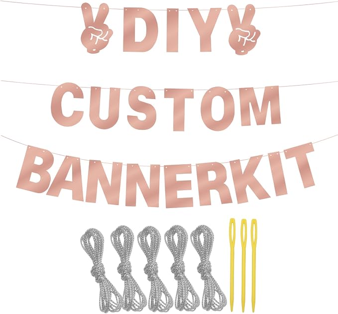 129Pcs Glitter Customizable Banner Kit DIY Custom Letter Banners DIY Happy - Image 3