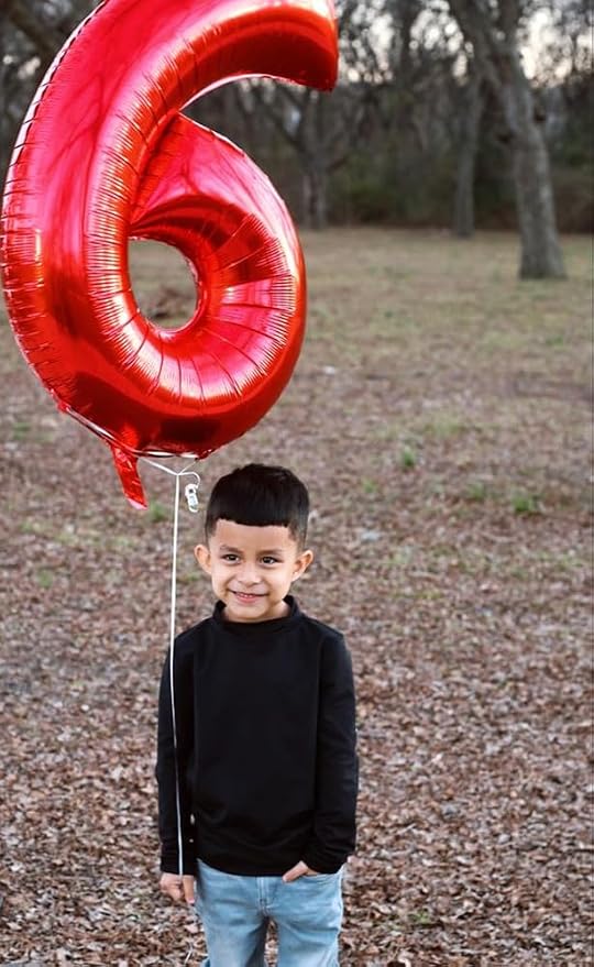 6 Balloon Numbers Birthday Decorations, 40In Red Balloons - Image 2