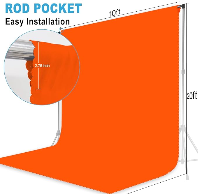 Orange Photography Backdrop for Photoshoot, 10x20 FT | Versatile Studio Photo - Image 2