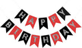 Hooqict Happy Birthday Banner Red Silver Black Happy Birthday Decorations by Hooqict