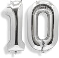 AULE 40 Inch Silver 10 Balloon Number Foil 0-9 Birthday Big Numbers | Birthday by AULE