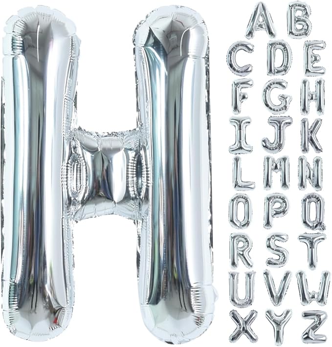 TONIFUL 40 Inch Large Silver Letter H Foil Balloons Alphabet Balloons | Giant by TONIFUL