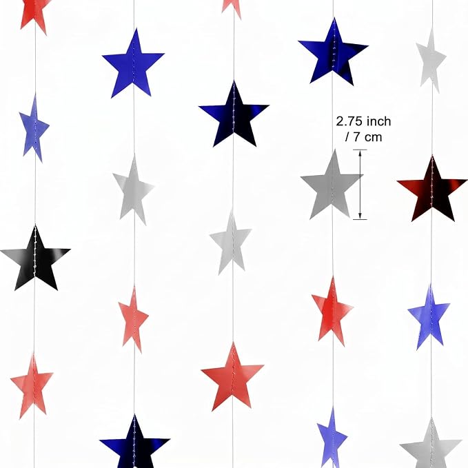 Patelai 10 Pack Total 130ft Glitter Star Garland - Image 3