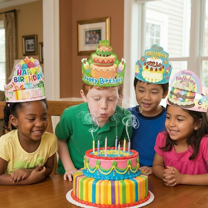 ceiba tree Birthday Crowns for Kids Classroom 36Pcs School Family Colorful - Image 4