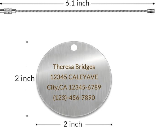 (5Pack) Custom Personalized Luggage Tags-Customized Unique tag for Suitcase Backpack Travel,Bags (Round (2 × 2))