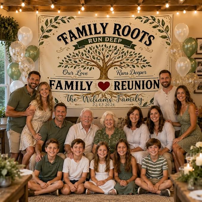 Personalized Family Reunion Banner Family Roots Design Custom - Image 3