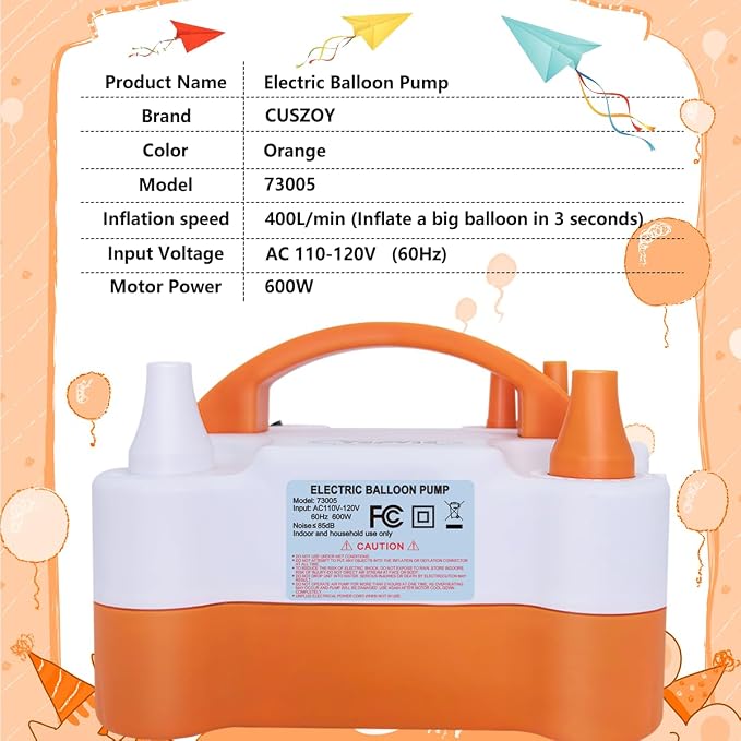 Electric Balloon Pump 600W, Fast Balloon Blower - Image 5
