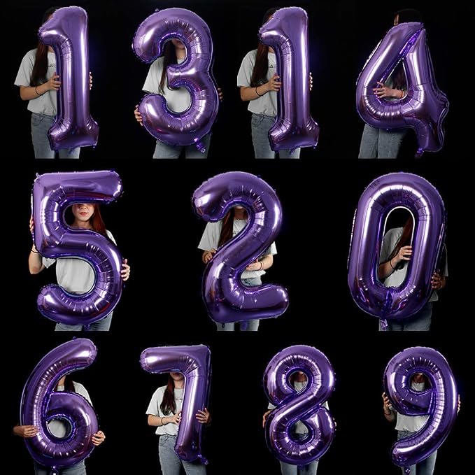 40 Inch Jumbo Purple Number 5 Balloon Giant Balloons Prom Balloons Helium Foil - Image 4