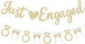 Champagne Gold Just Engaged Banner Prestrung Engagement Party Decorations Happy by Blopee