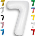 White Number Balloon 7 Mylar Foil Balloons 32 inch by Unknown
