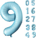 40 Inch Matte Blue 9 Number Balloons Light Blue Number 9 Foil Balloon Mylar by Yeodong
