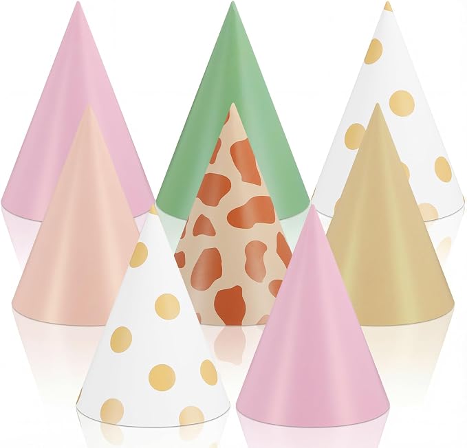 Watersay 24 Pcs Themed Party Hats Theme Cone Paper Hats by Unknown