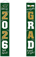 Graduation Decorations 2026 Banner Porch Sign Green Gold by ATFUNSHOP