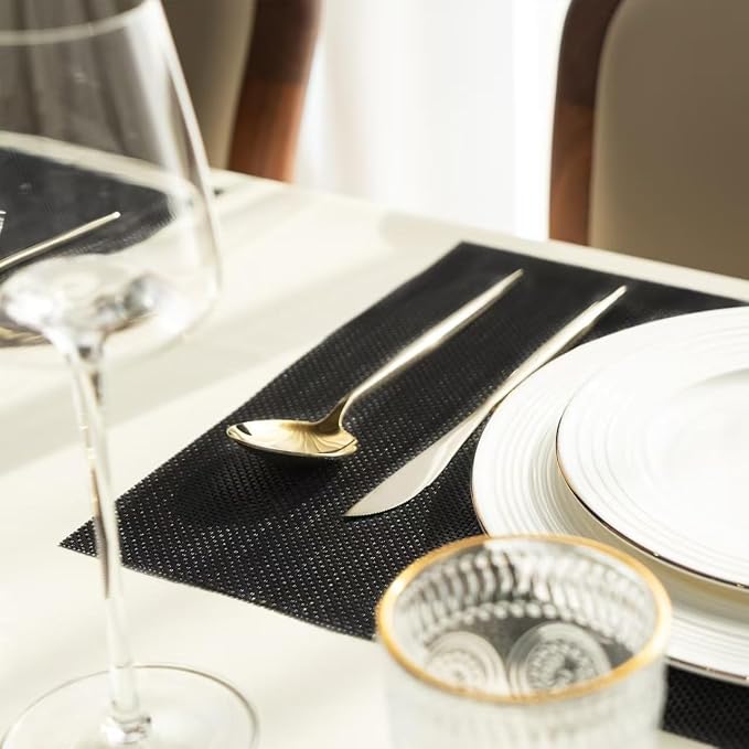 Placemats Set of 8 Vinyl/Plastic Woven Place Mats - Image 7
